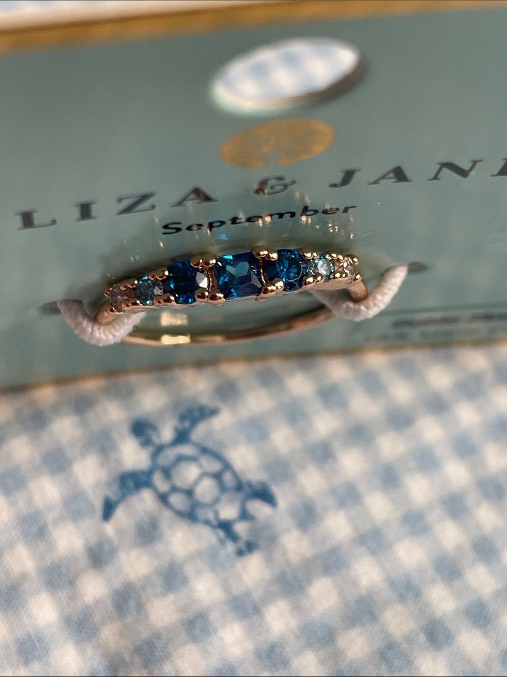 Eliza & Jane Blue Gold Ring Size 8